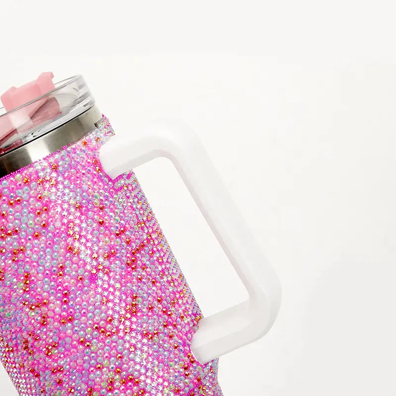 40oz Diamond Studded Handle Cup