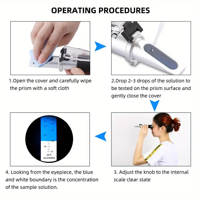 Handheld Alcohol Refractometer for Spirits and Brewing - Joomcy
