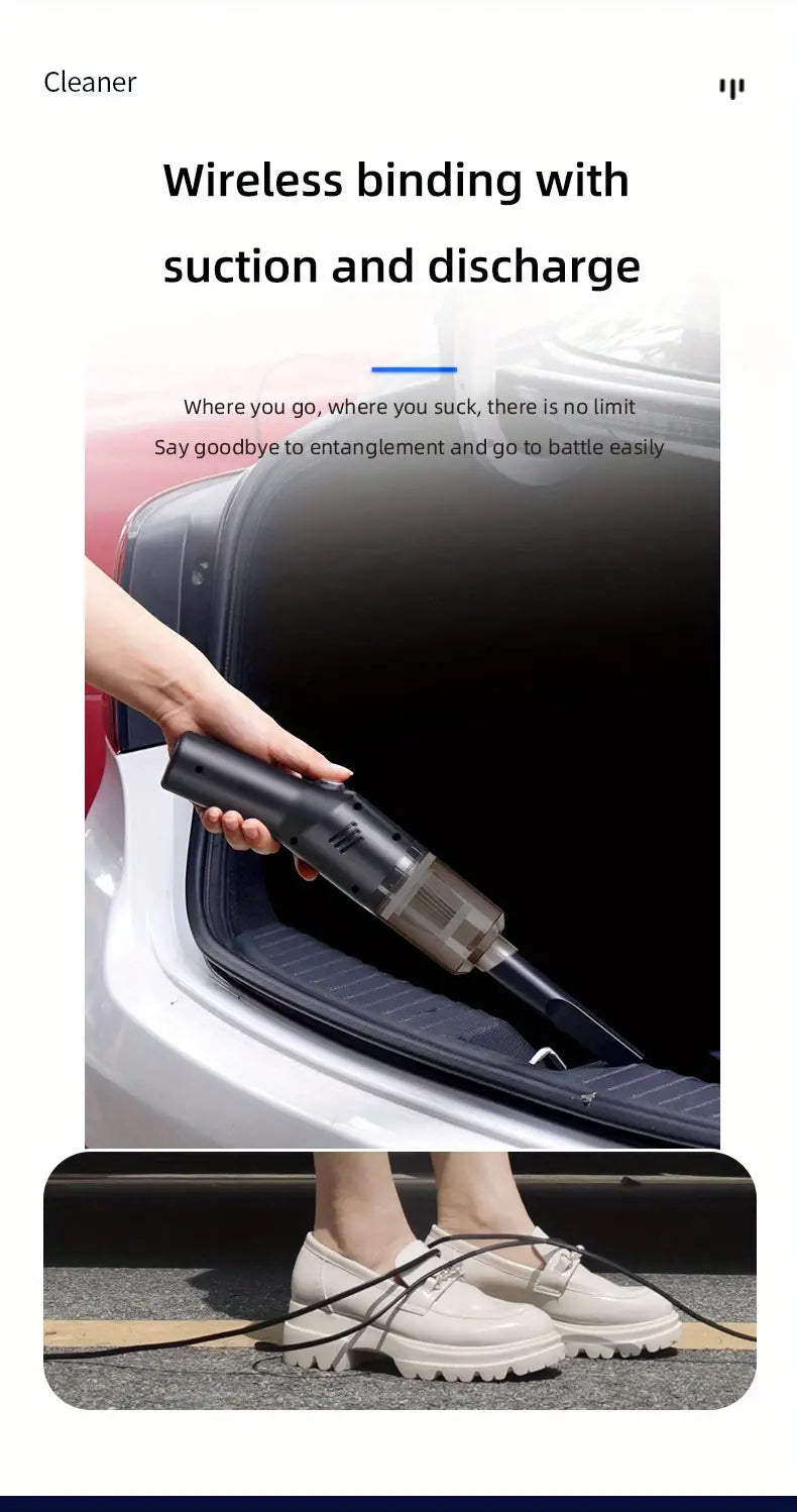 Wireless Car Vacuum Cleaner with Powerful Suction - Joomcy