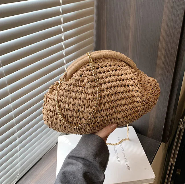 Beach Vacation Straw Shoulder Bag for Women