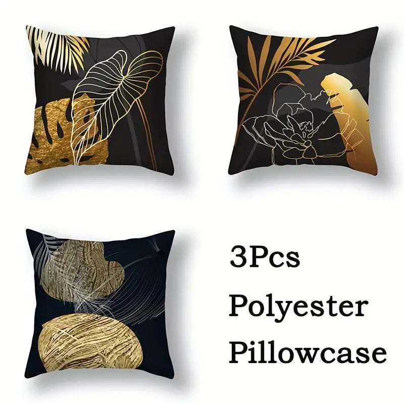 Ginkgo Biloba Polyester Throw Pillowcases - 3pcs Set - Joomcy