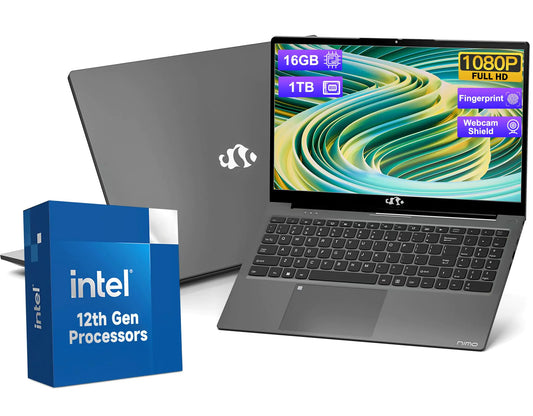 15.6 FHD Laptop Win 11 Laptop Intel 12th Gen N100(Beat i3 1115G4) 16GB RAM 1TB SSD WiFi 6 BT5.2 USB3.0 Type_C Laptop Computer with Fingerprint Login Backlit Keyboard for Student and Business - Joomcy