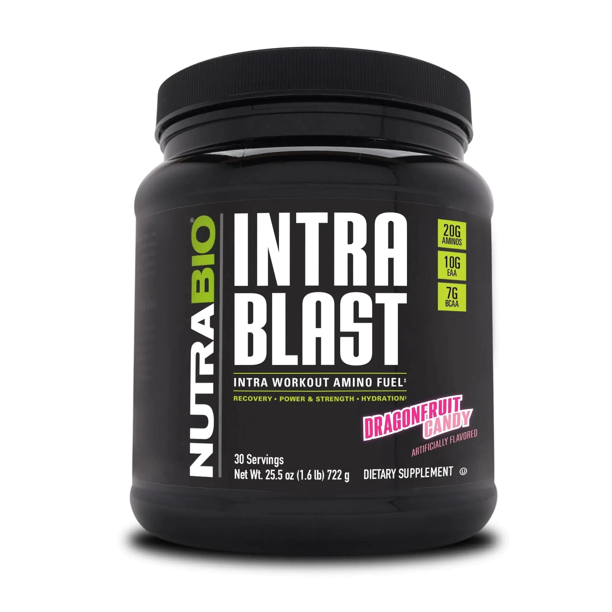 NutraBio Intra Blast BCAA EAA Electrolyte and Hydration Powder - Amino Acid Supplement EAA/BCAA Powder - Non-GMO and Gluten Free - Dragonfruit Candy - 30 Servings