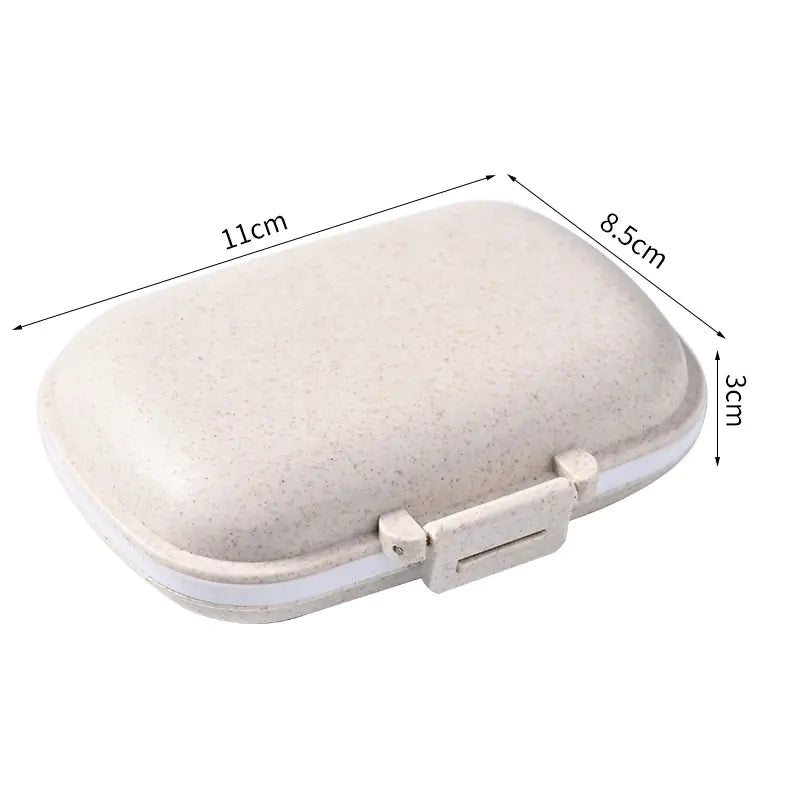 Portable 8-Grid Wheat Straw Medicine Storage Box - Joomcy
