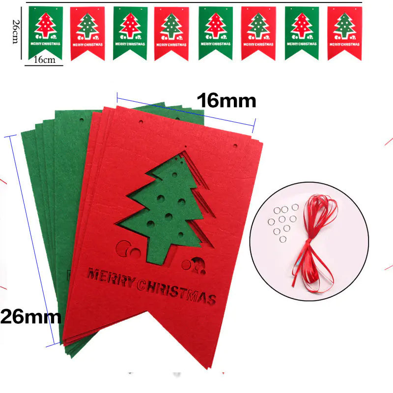 Christmas Triangle Banner Decoration with Letters - Joomcy