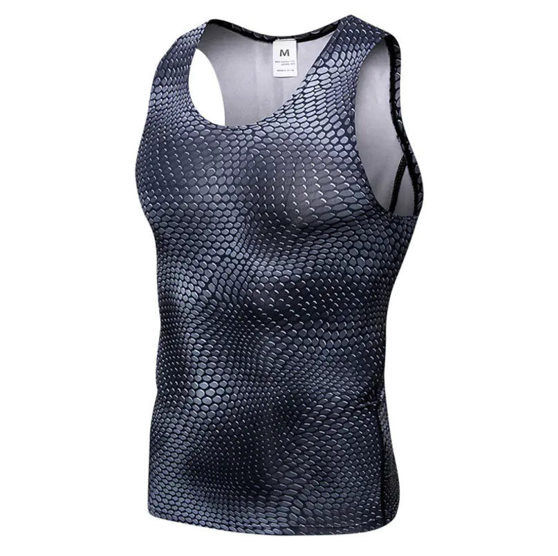 Men's Printed Yoga Fitness Tank Top - Quick Dry