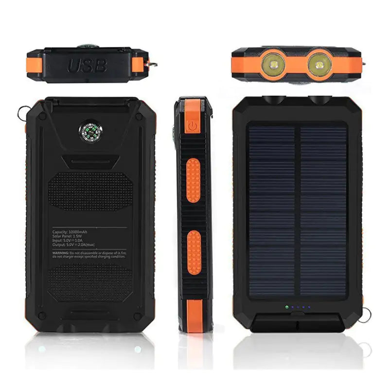 Jumbo Capacity 20,000 mAh Waterproof Solar Power Bank
