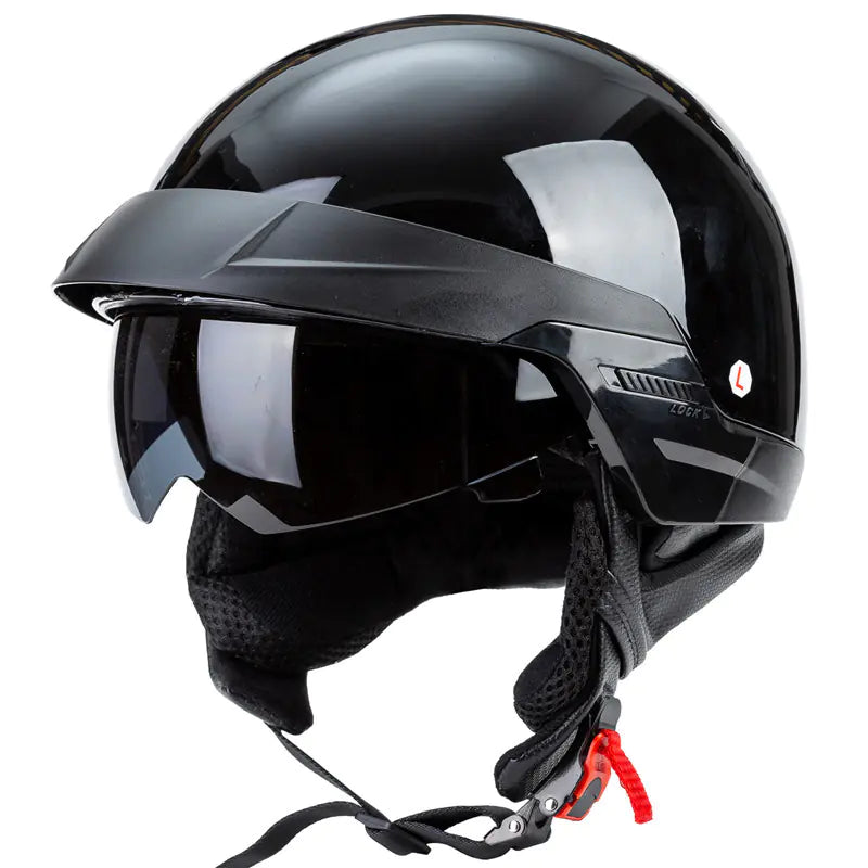 Retro Harley Motorcycle Helmet with Built-in Visor - Joomcy