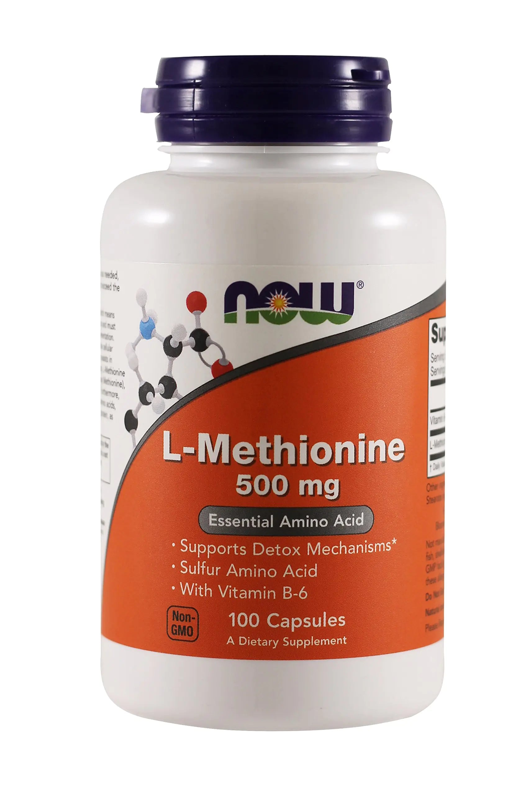 Now Foods L-methionine 100 Capsules / 500mg (Pack of 2)