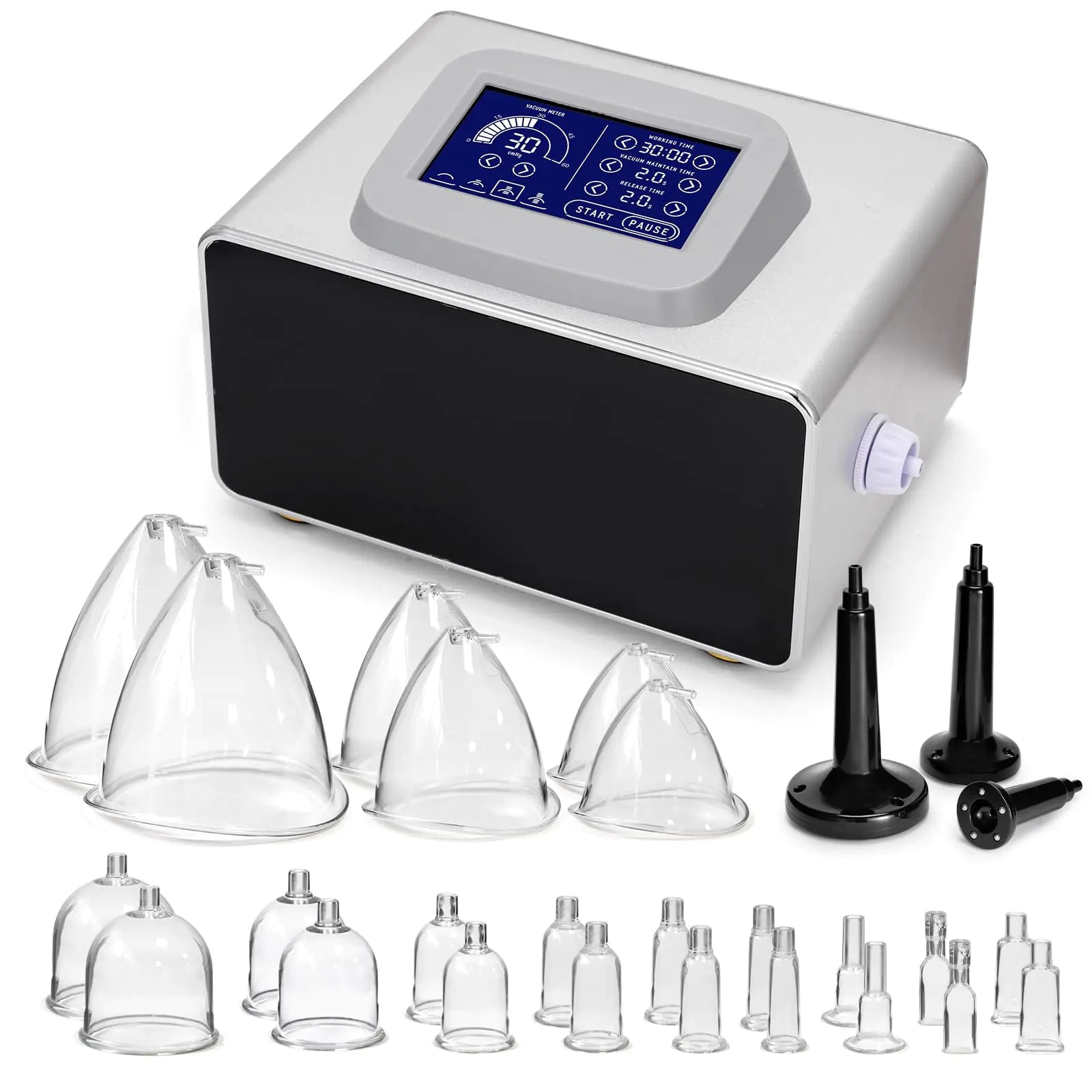 RUTAWZ Vacuum Therapy Machine Touch Screen Version BBL Vacuum Scraping Cupping Machine Manual Massager with 24 Suction Cups and 3 Pumps