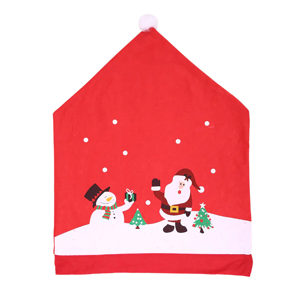 Christmas Non-Woven Fabric Chair Covers with Snowman Design - Joomcy