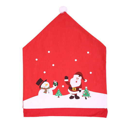 Christmas Non-Woven Fabric Chair Covers with Snowman Design - Joomcy