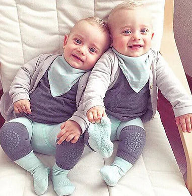 Terry Baby Crawling Socks with Anti-Skid Knee & Elbow Pads