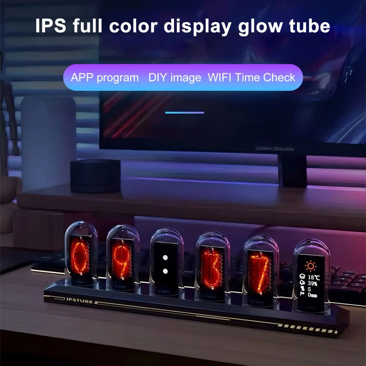 MagicPop™  RGB Nixie Tube Clock With LED Screen