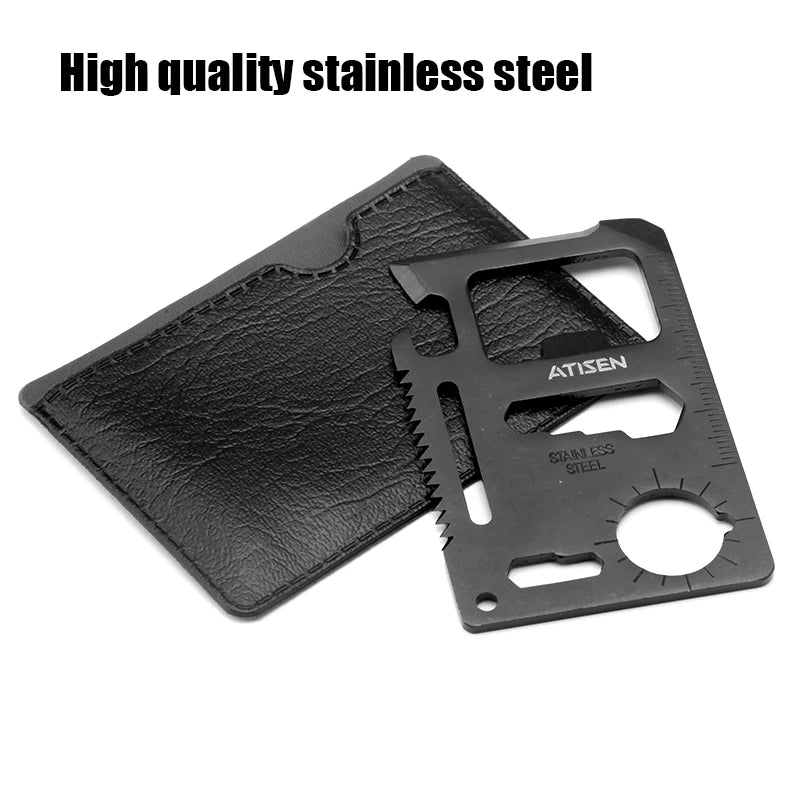 Atisen™  Multifunctional Stainless Steel Tool Card for Outdoor Survival