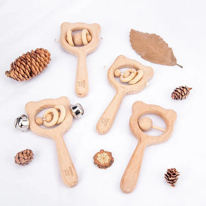 SoftToys™   Wooden Music Rattle For Babies