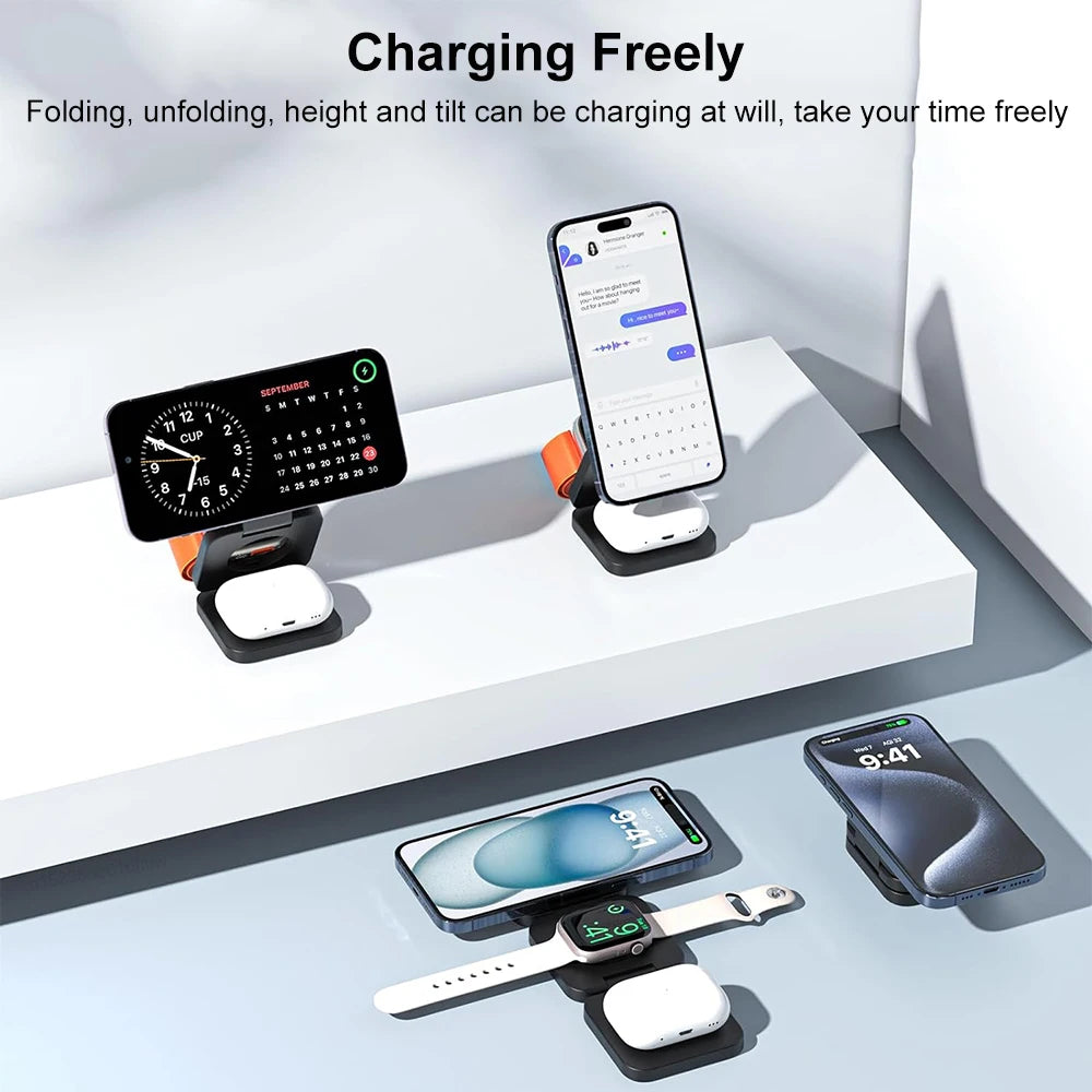 Keajor™ 3-in-1 Wireless Charger Portable Pad | Charge Multiple Devices