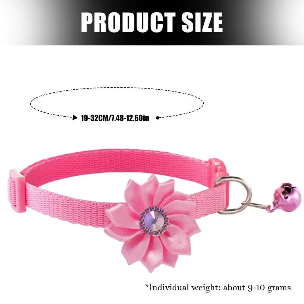 Cat Bell Adjustable Flower Collar | Stylish & Comfortable 