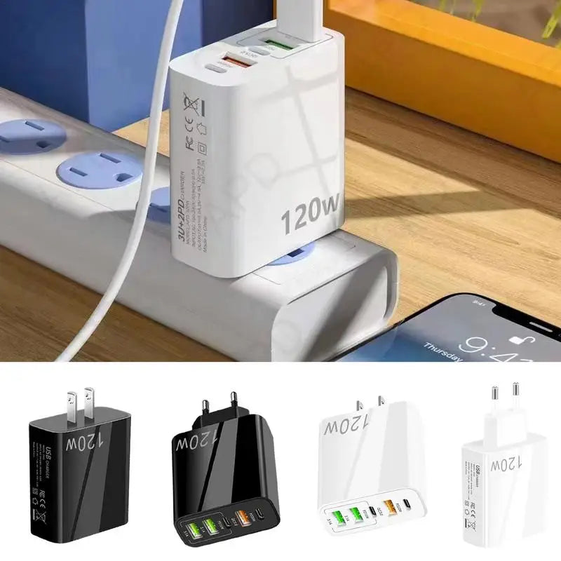 120W USB Fast Charger | High-Speed Charging for Multiple Devices