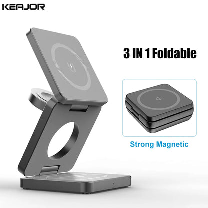 Keajor™ 3-in-1 Wireless Charger Portable Pad | Charge Multiple Devices