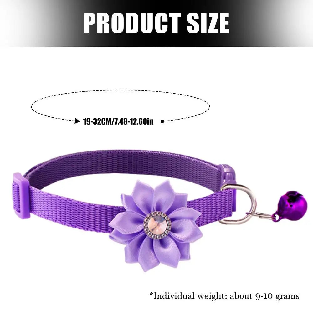 Cat Bell Adjustable Flower Collar | Stylish & Comfortable 