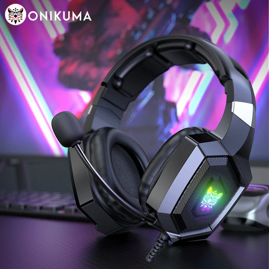 ONIKUMA™ K8 Gaming Headphones with Flexible HD Mic & RGB Light