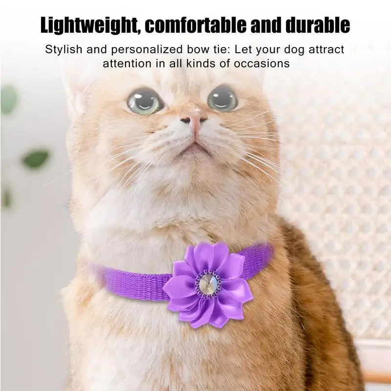 Cat Bell Adjustable Flower Collar | Stylish & Comfortable 