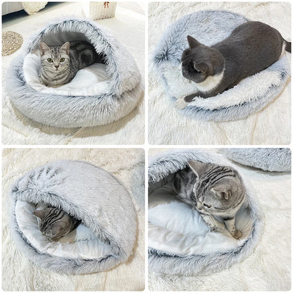 WarmCaves™  Winter Plush Cat Bed