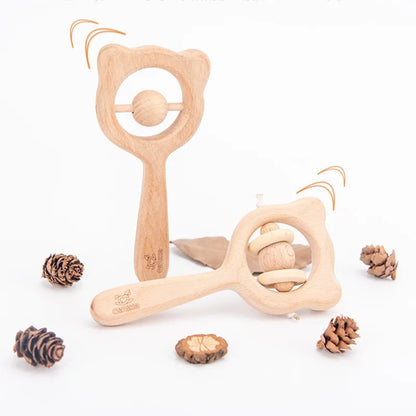 SoftToys™   Wooden Music Rattle For Babies