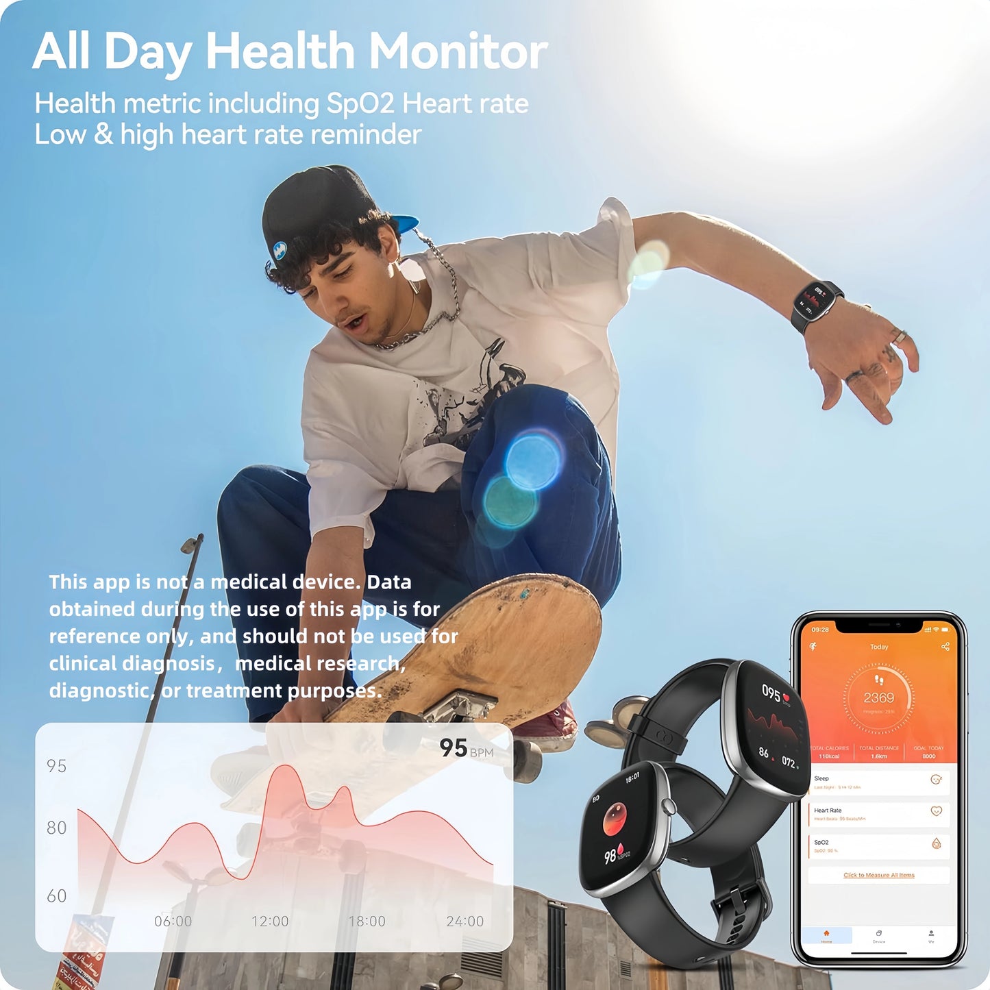 Men's Sleep Tracking Counter Fitness Watch | Monitor Health & Fitness