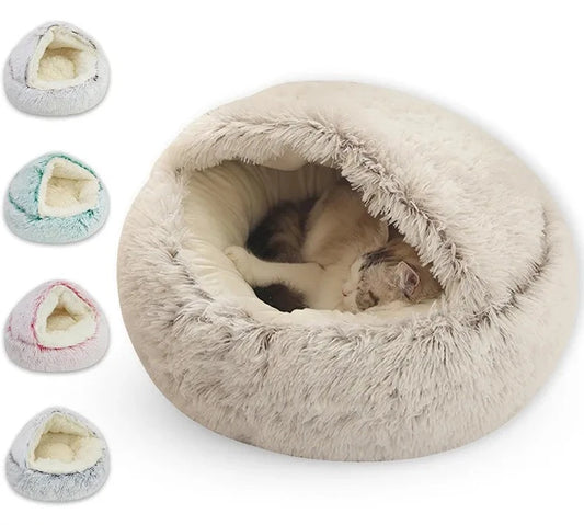 WarmCaves™  Winter Plush Cat Bed