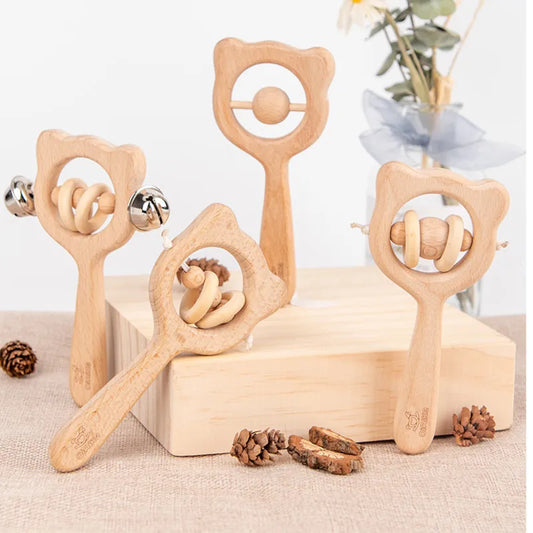 SoftToys™   Wooden Music Rattle For Babies