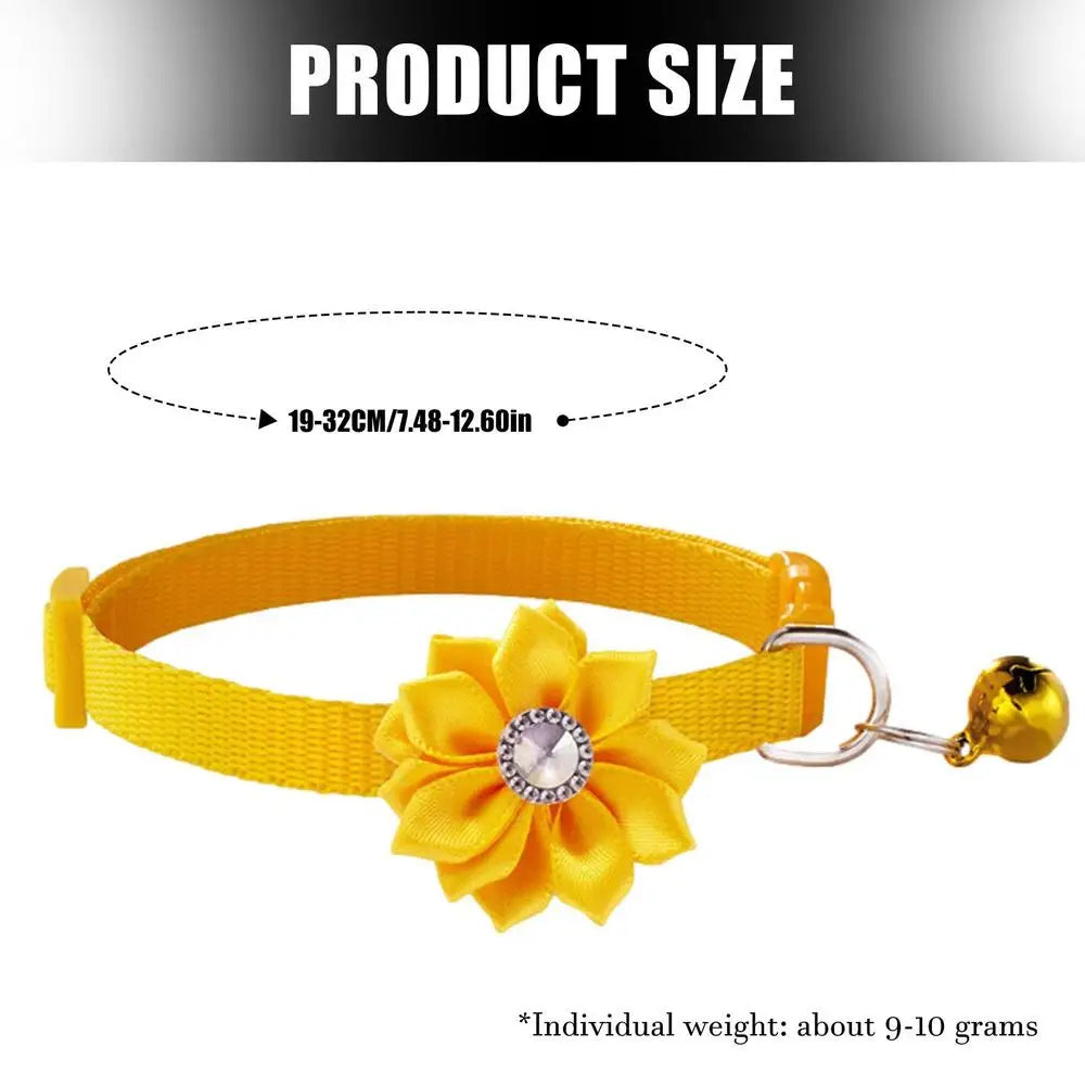 Cat Bell Adjustable Flower Collar | Stylish & Comfortable eee