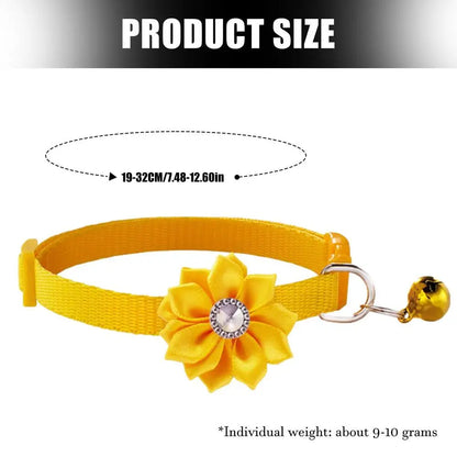 Cat Bell Adjustable Flower Collar | Stylish & Comfortable eee