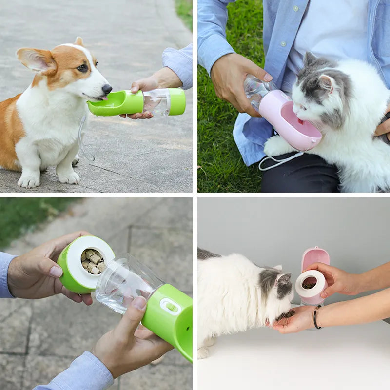 QuickFeed™  Portable Water Bottle + Feeder Bowl