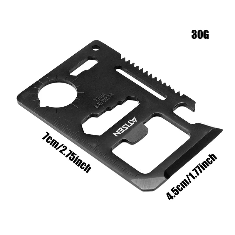 Atisen™  Multifunctional Stainless Steel Tool Card for Outdoor Survival