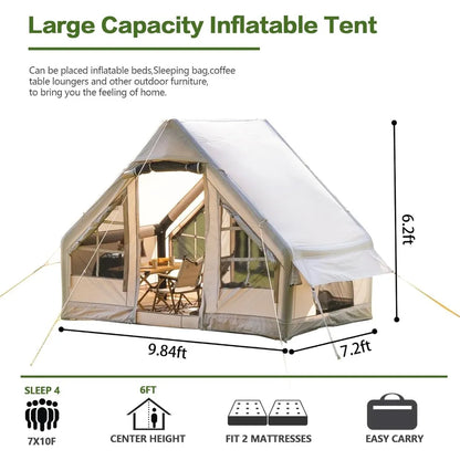 4-6 Person Inflatable Camping Tent | Quick Setup Family Tent