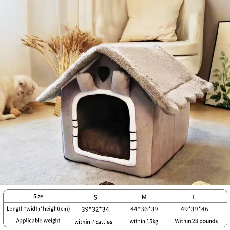 CozyNest™ Cat/Dog Foldable Bed House | Comfortable