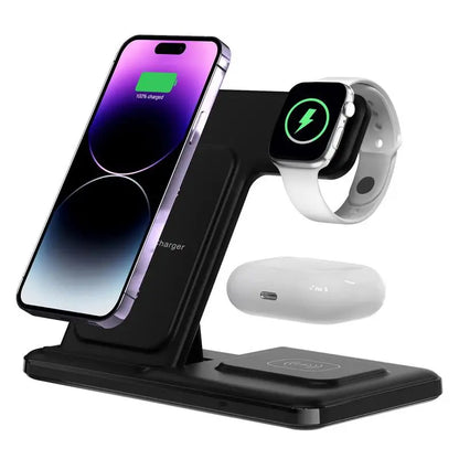 3-in-1 Portable Wireless Charger Stand | Charge Multiple Devices