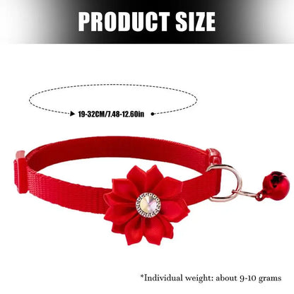 Cat Bell Adjustable Flower Collar | Stylish & Comfortable 