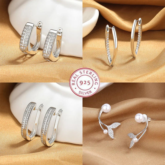 LoveRings™  925 Sterling Silver Zircon Earrings For Women