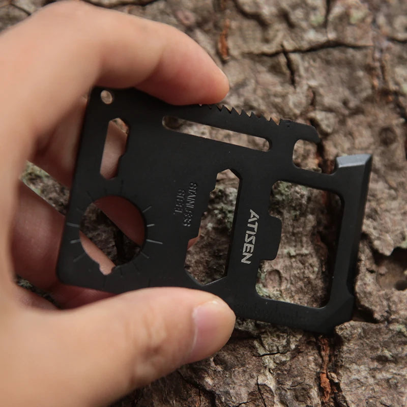 Atisen™ Multifunctional Stainless Steel Tool Card for Outdoor Survival