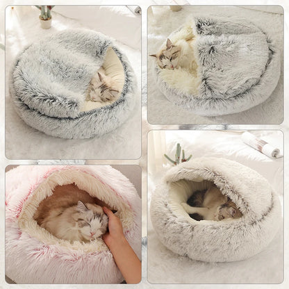 WarmCaves™  Winter Plush Cat Bed