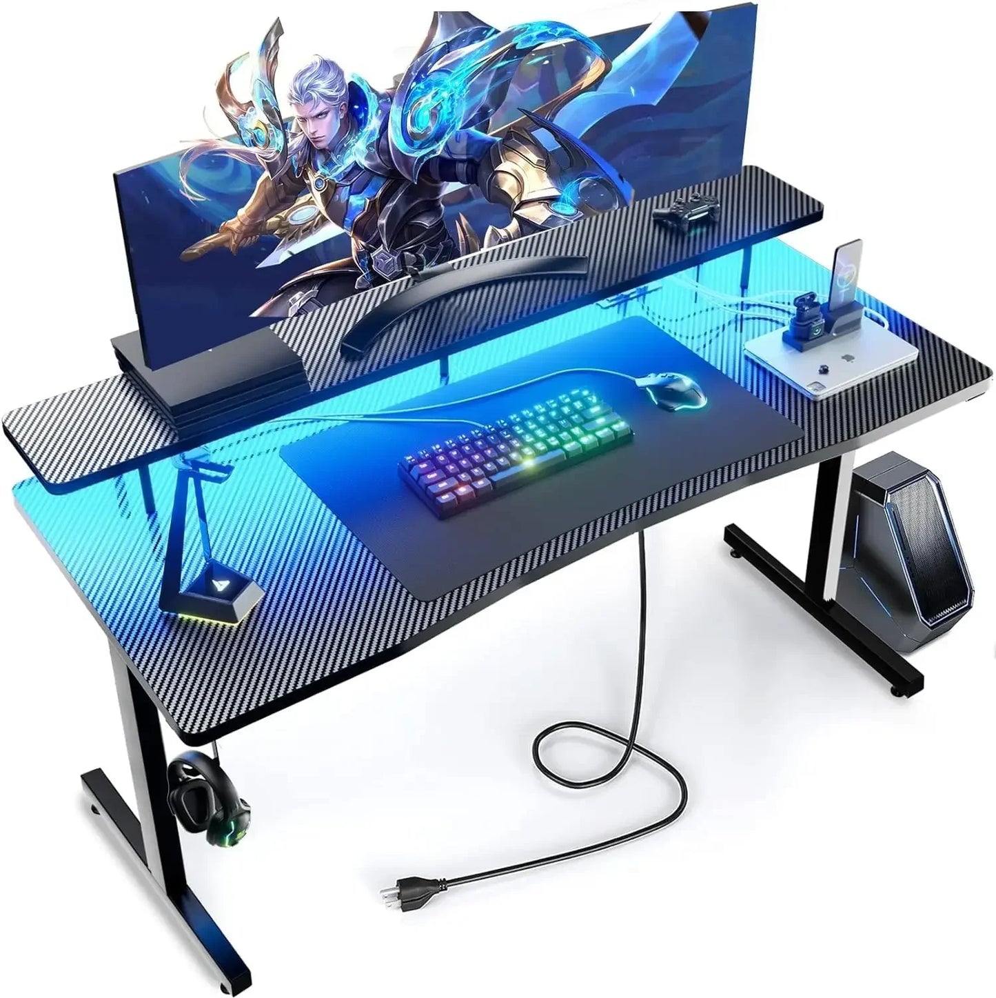 Fiber Surface Gaming LED Lights Desk