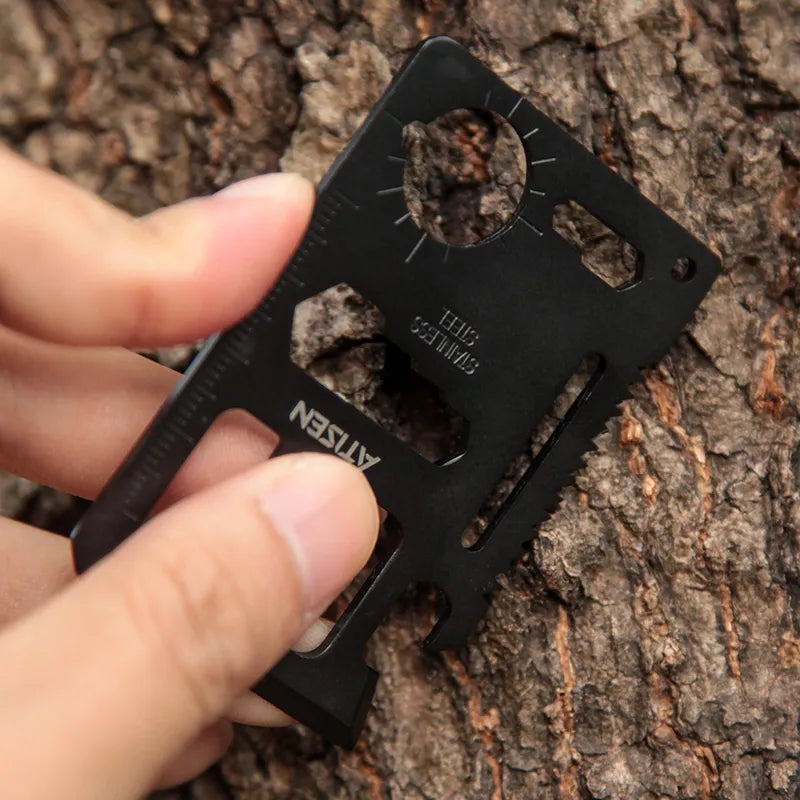 Atisen™ Multifunctional Stainless Steel Tool Card for Outdoor Survival