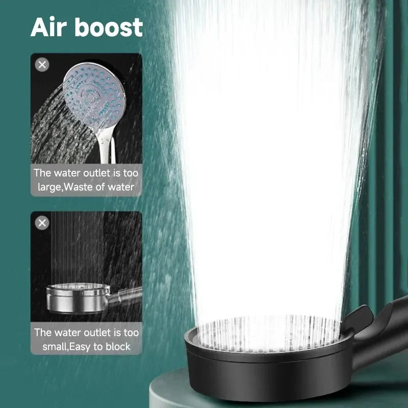 BathPro6™ Pressure Boost Shower Head | High-Pressure Water Saving Shower