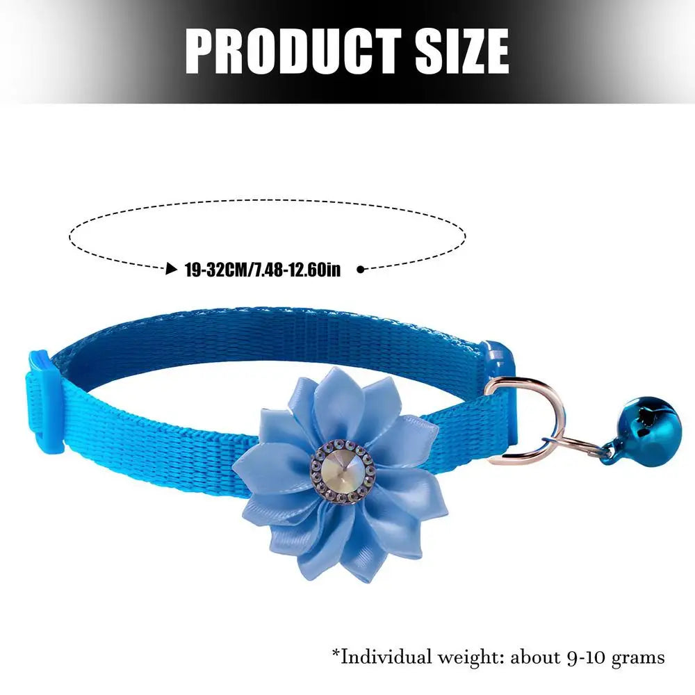 Cat Bell Adjustable Flower Collar | Stylish & Comfortable 