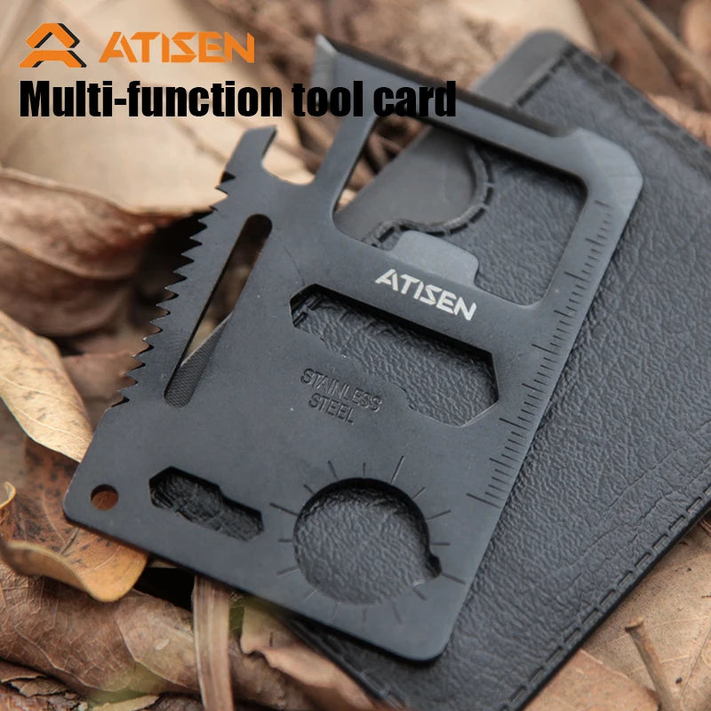 Atisen™ Multifunctional Stainless Steel Tool Card for Outdoor Survival