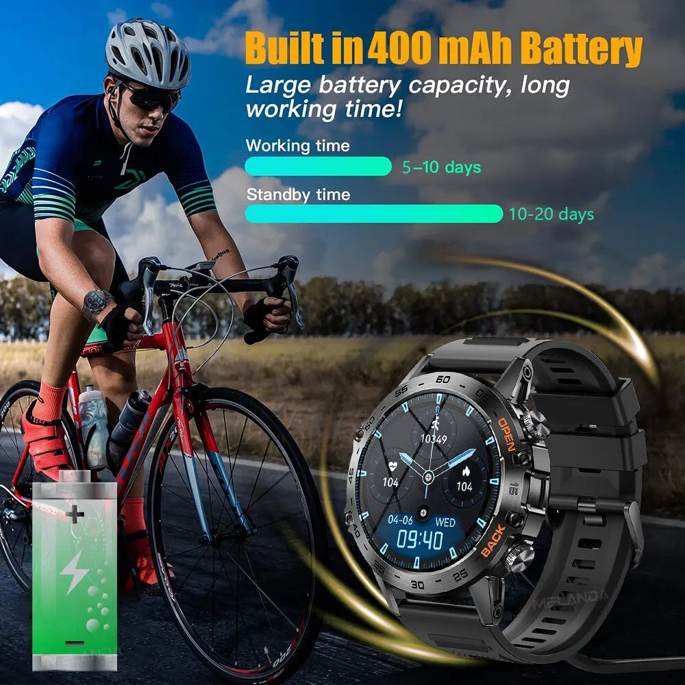 Men's Outdoor Sport Bluetooth Call Smart Watch – Durable