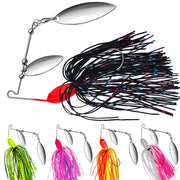 Spinnerbait Fishing Lure Hard Metal Jig Spinner Baits Kits Swimbait for Bass Trout Pike Salmon Walleye Freshwater Saltwater Spinner-Bait Bass Fishing Lure 5PCS/Set 0.5oz